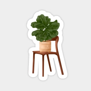 Trendy Plant Art, Botanical illustration, Fiddle Leaf Fig 60 Sticker